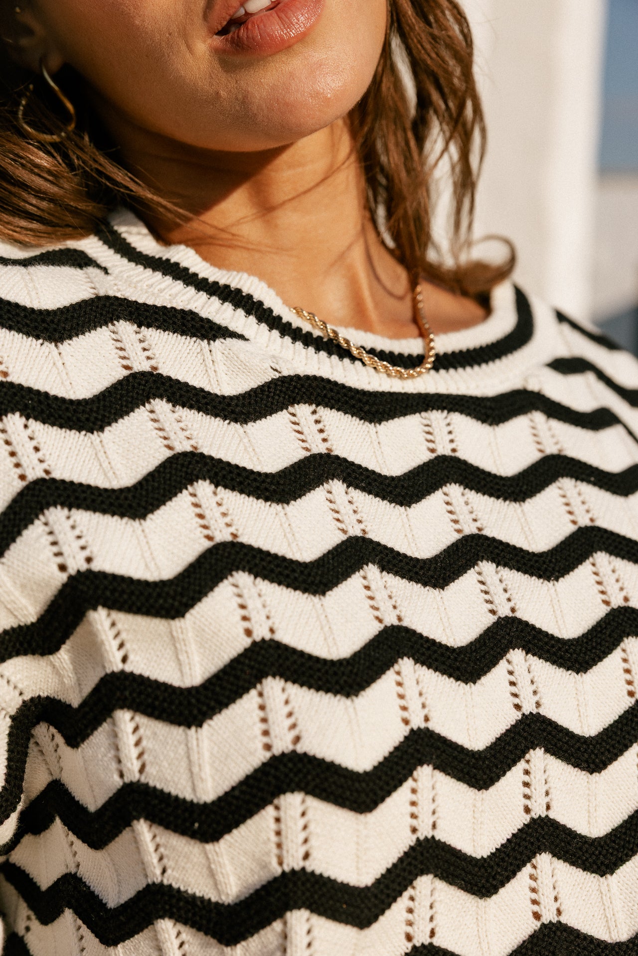 
              

Pull en maille rayé Femme Panella white & black | Freeman T. Porter
            