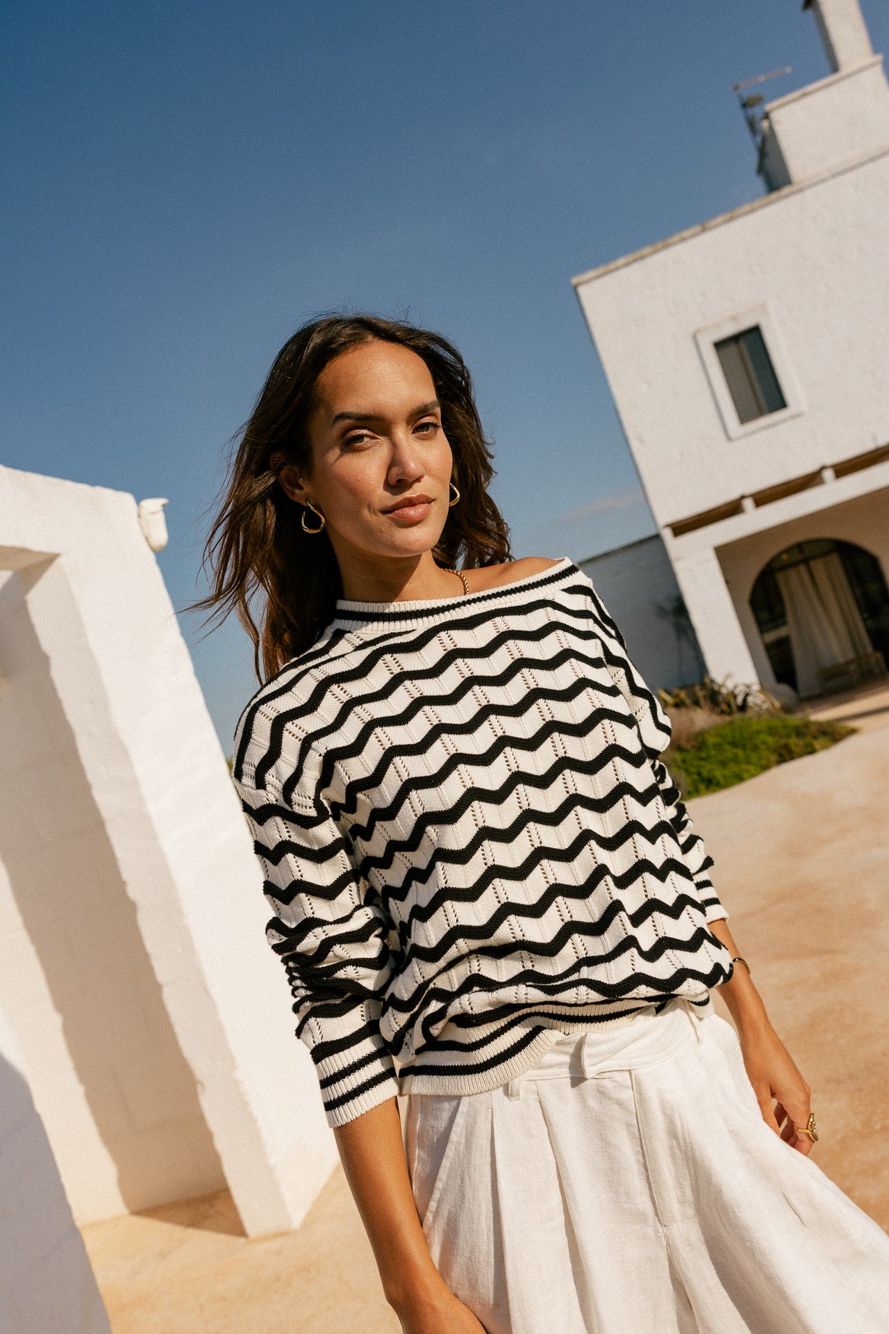 

Strickpullover Damen Panella weiß & schwarz | Freeman T. Porter