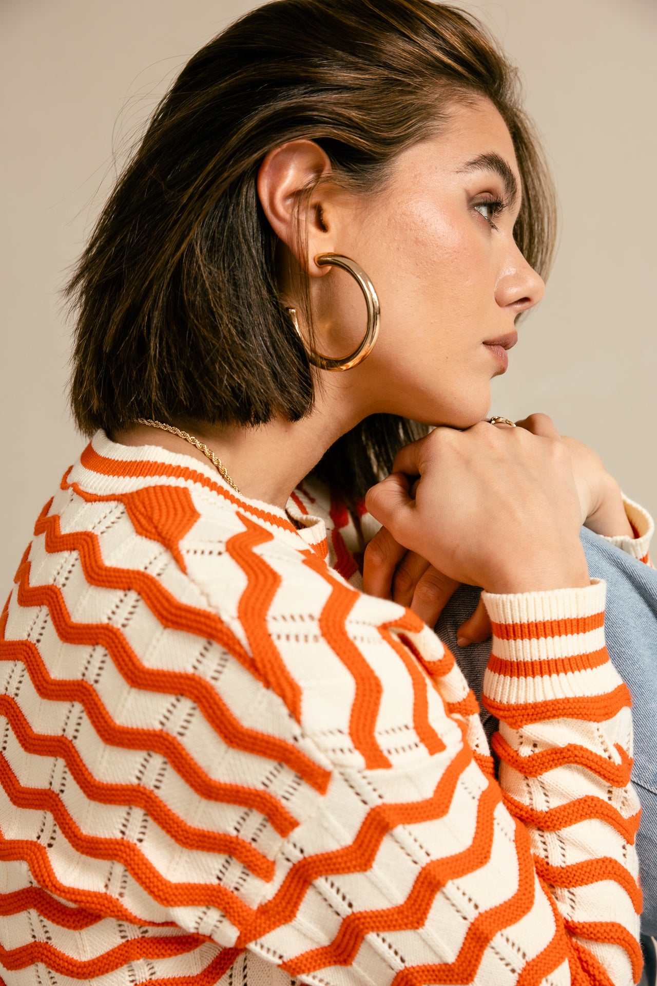 

Suéter de punto Mujer Panella off white / orange | Freeman T. Porter