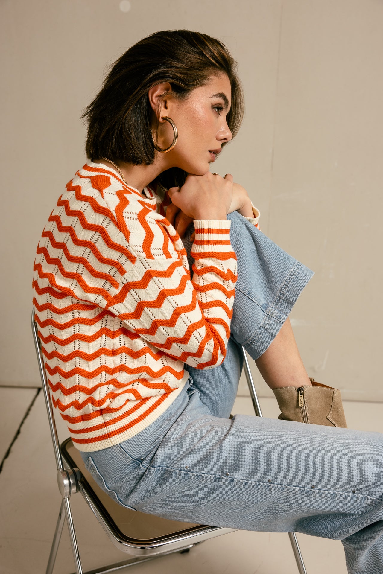 

Suéter de punto Mujer Panella off white / orange | Freeman T. Porter