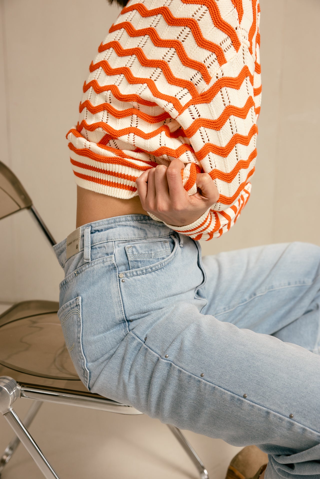 

Suéter de punto Mujer Panella off white / orange | Freeman T. Porter