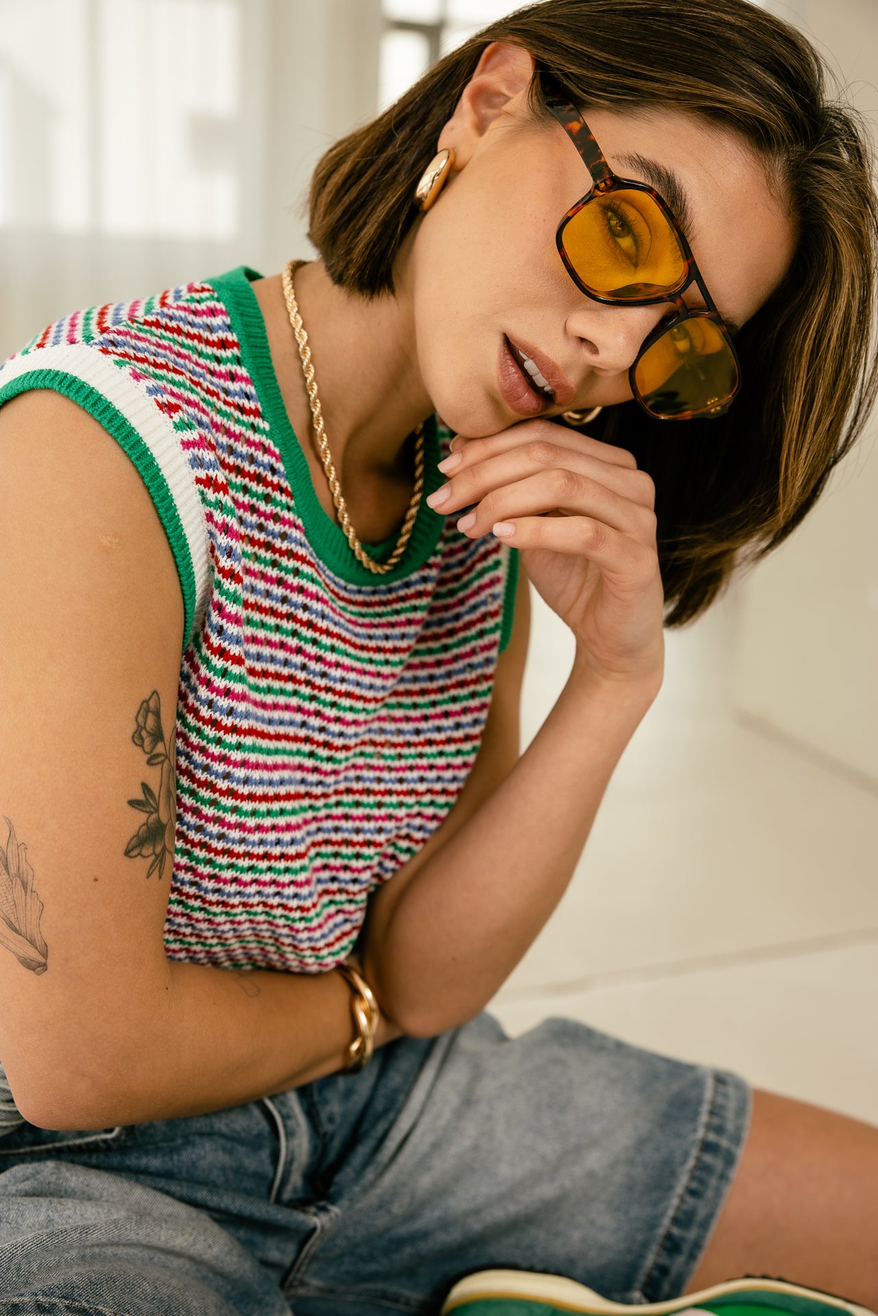 

Débardeur en maille multicolor Femme Perino fancy multicolor | Freeman T. Porter