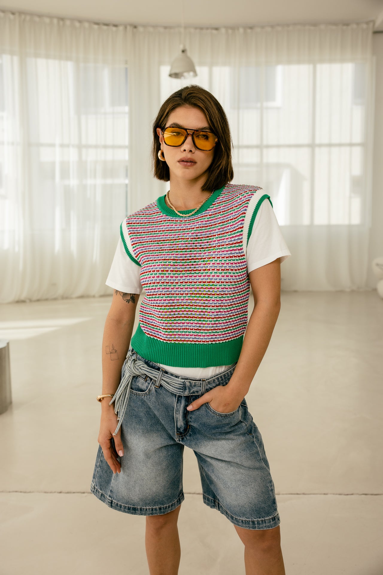 

Débardeur en maille multicolor Femme Perino fancy multicolor | Freeman T. Porter