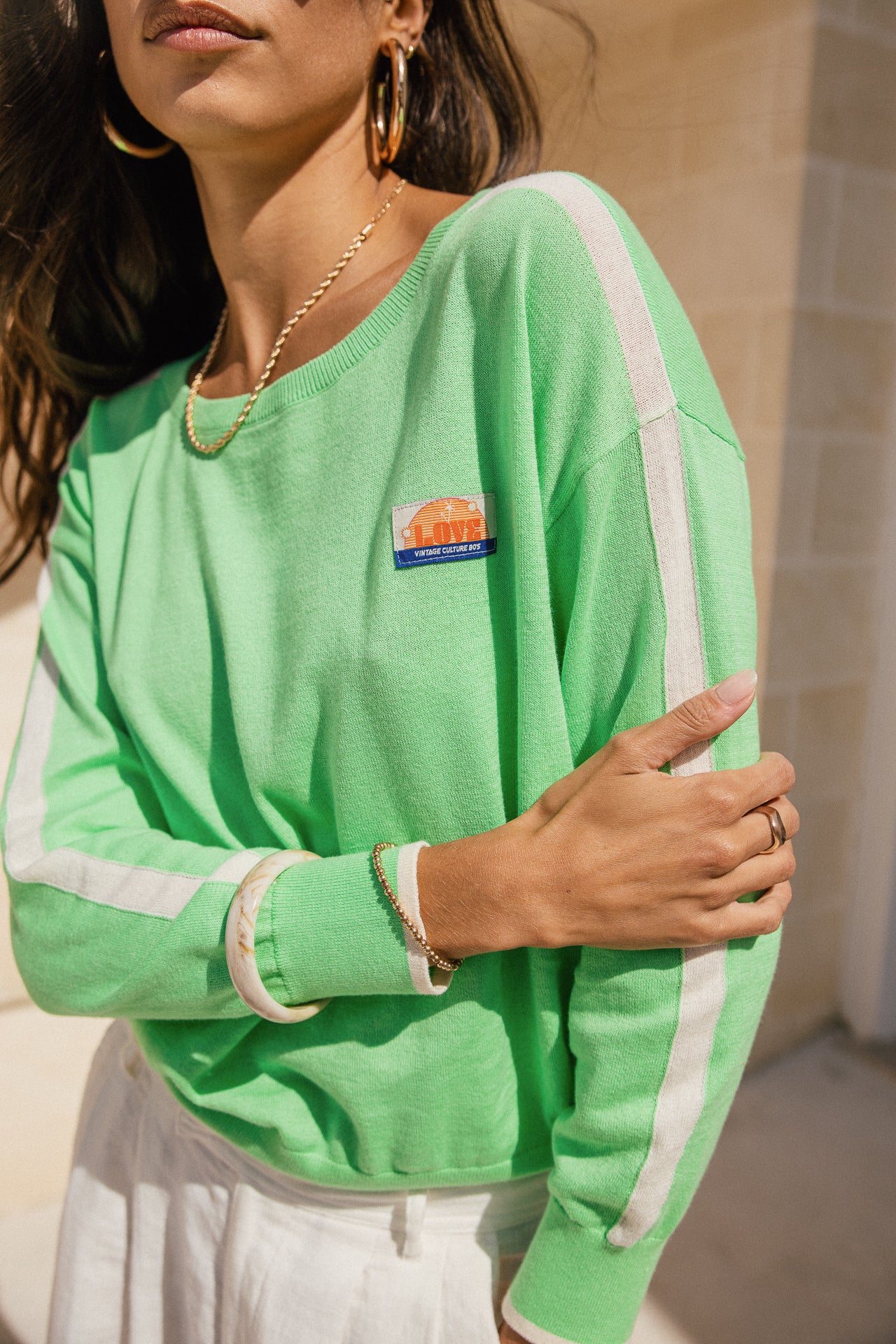 

Pull leger en maille col rond Femme Primo spring / off white | Freeman T. Porter