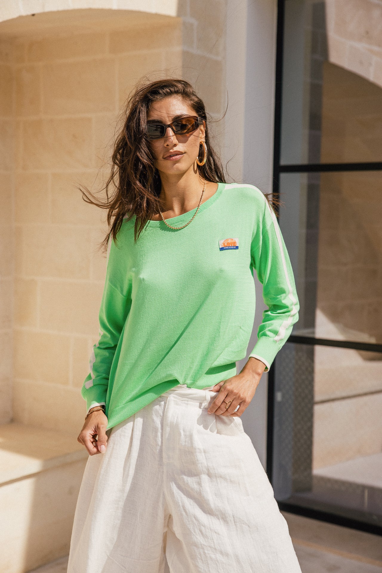 

Pull leger en maille col rond Femme Primo spring / off white | Freeman T. Porter