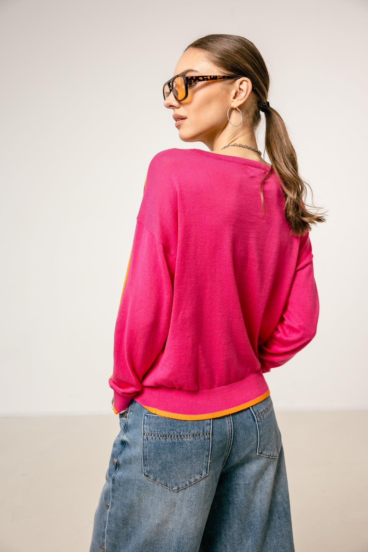 

Pull fin en maille Femme Primo pink fluo / orange | Freeman T. Porter