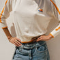 

Pull leger en maille col rond Femme Primo off white / orange | Freeman T. Porter