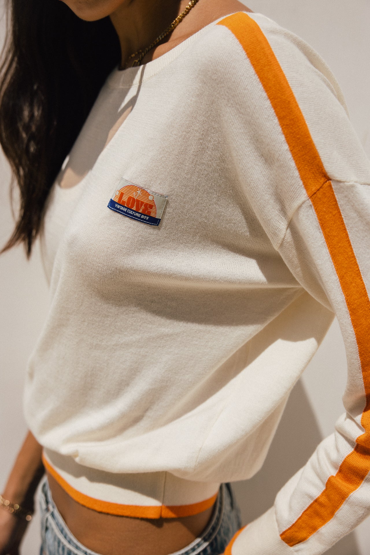
              

Pull leger en maille col rond Femme Primo off white / orange | Freeman T. Porter
            