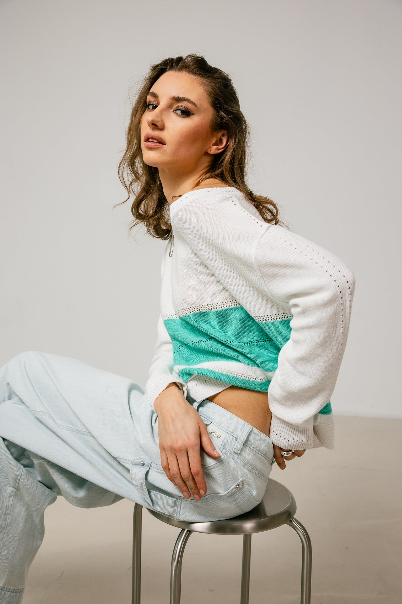 

Cropped jumper Women Prola blanc/mer | Freeman T. Porter