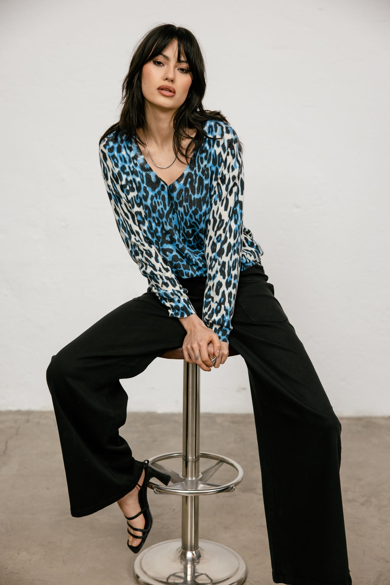 

Pull imprimé léopard Femme Parina Gradient Leo electric blue | Freeman T. Porter