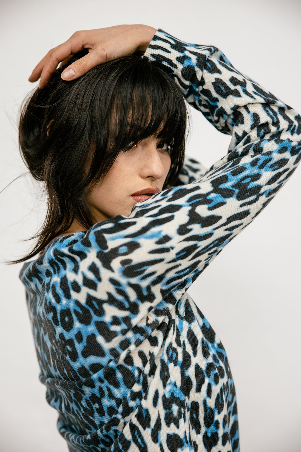 

Pull imprimé léopard Femme Parina Gradient Leo electric blue | Freeman T. Porter