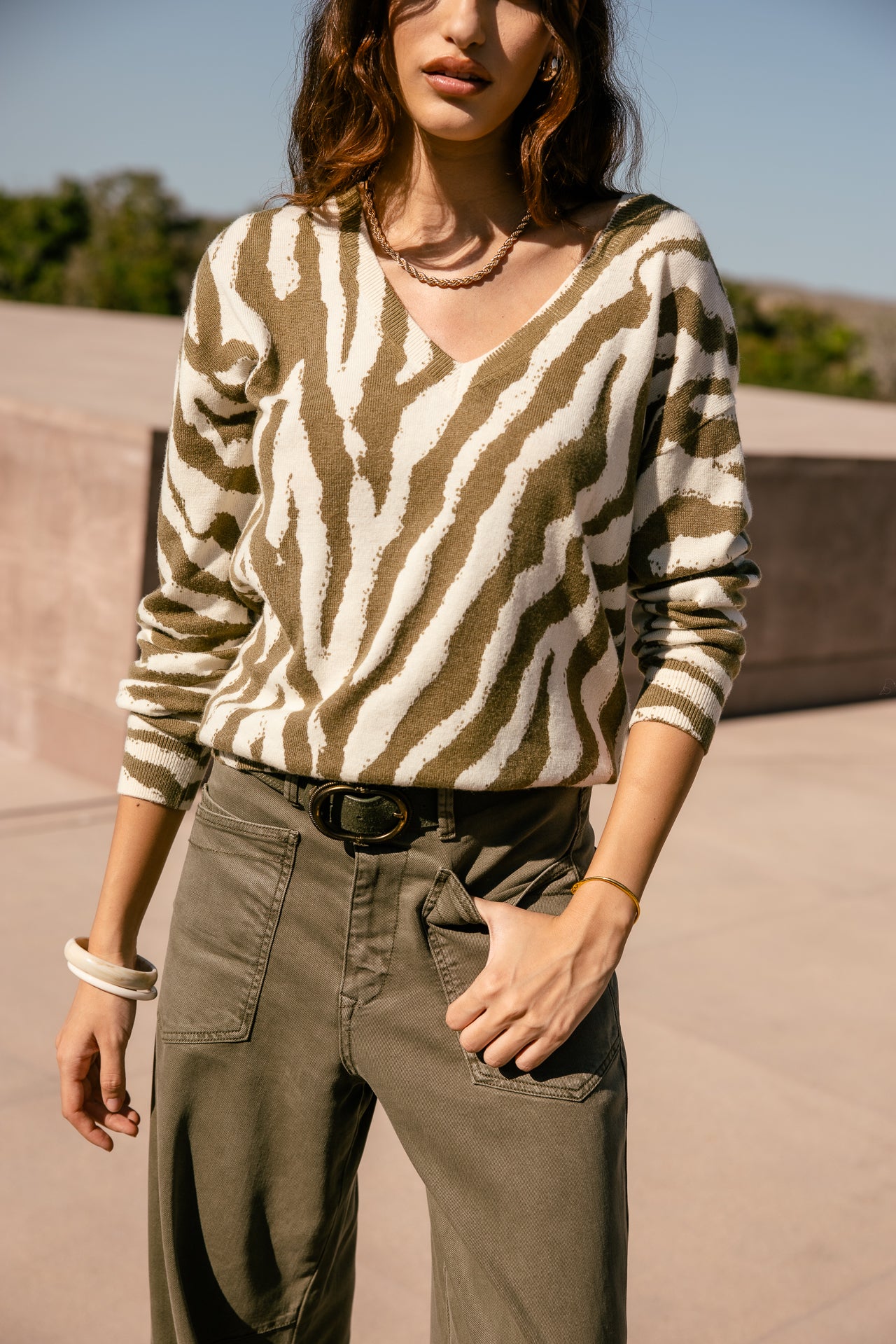   
            

Pull imprimé zèbre Femme Parina Zebryne nutria | Freeman T. Porter
          