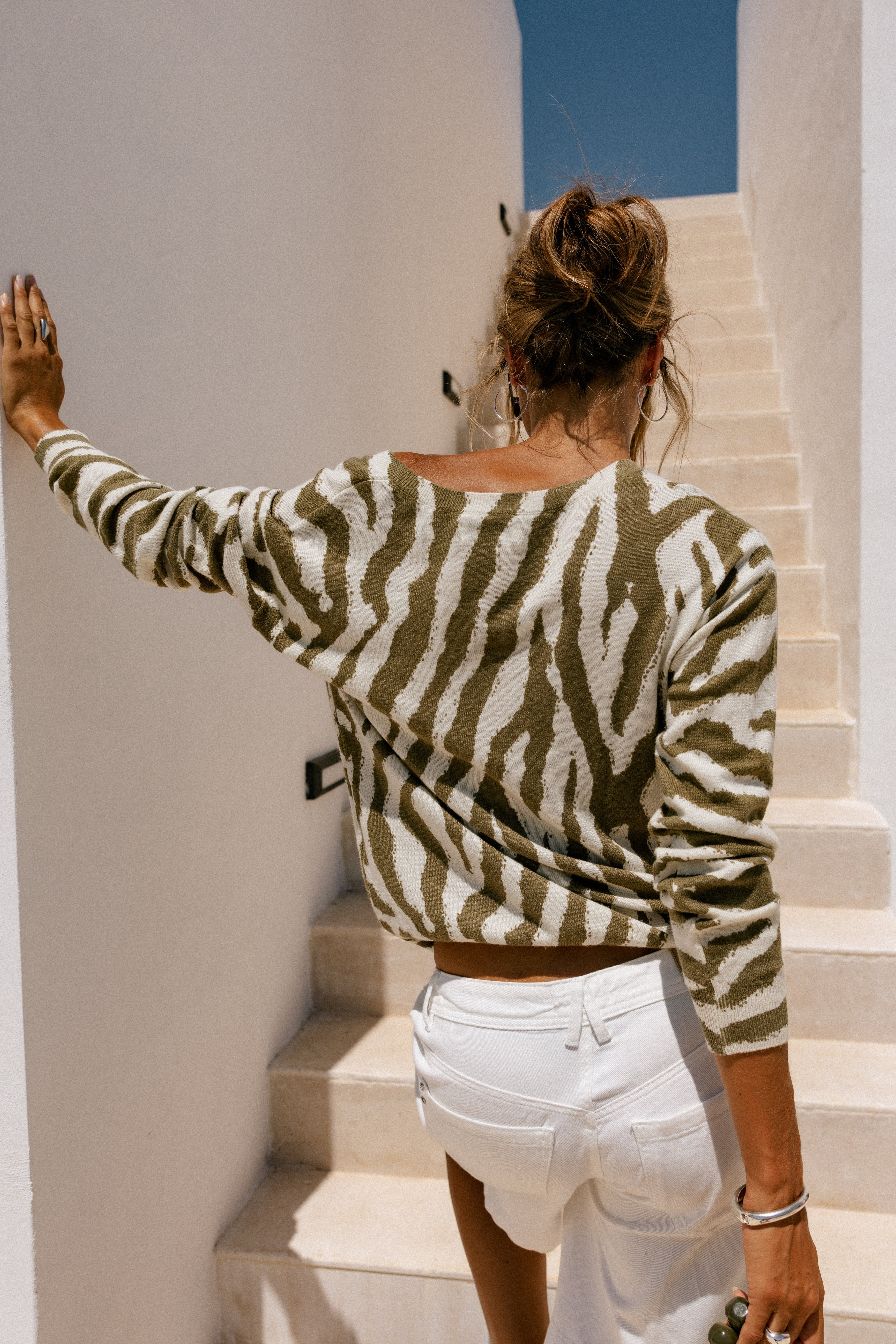 

Pull imprimé zèbre Femme Parina Zebryne nutria | Freeman T. Porter