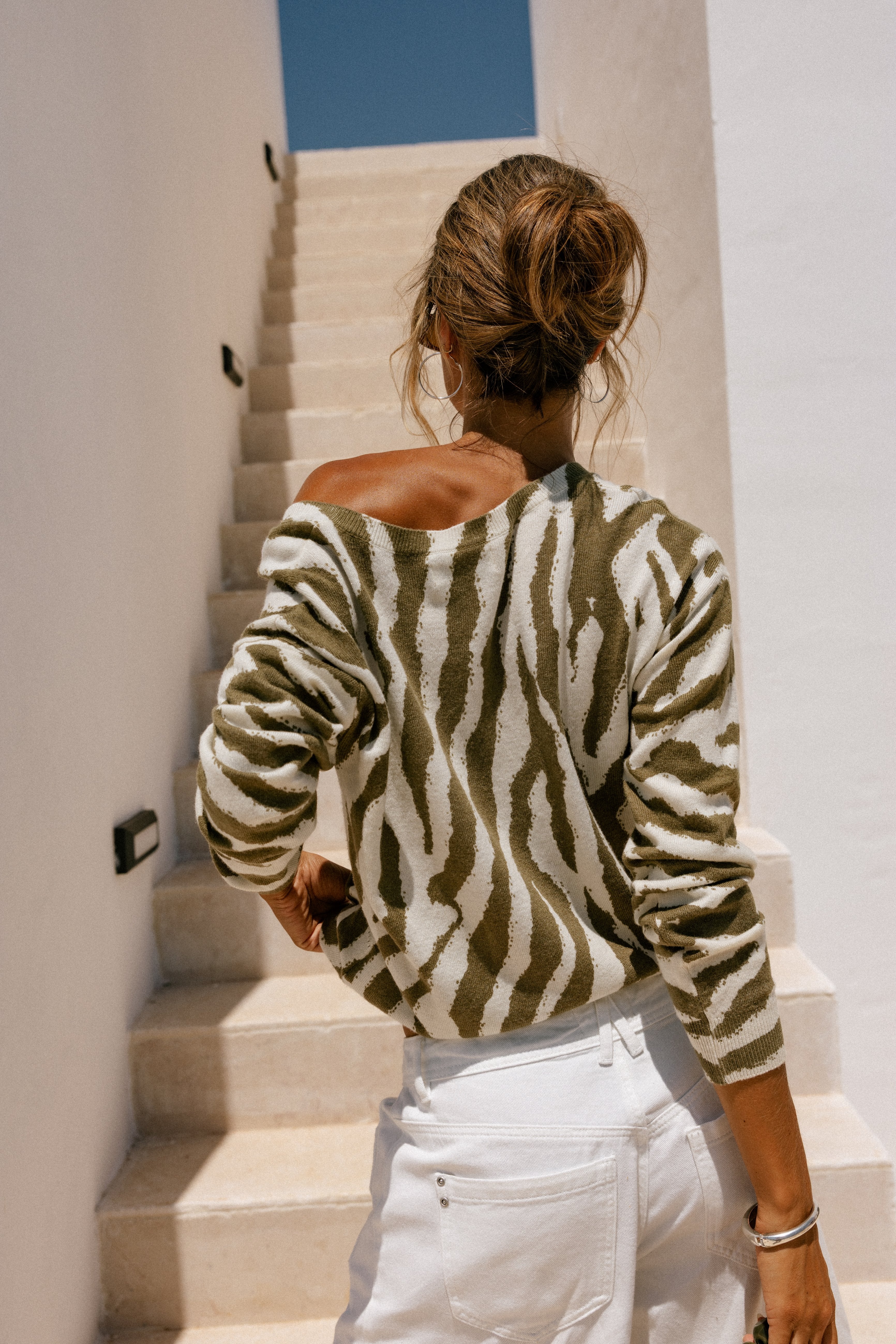 

Pull imprimé zèbre Femme Parina Zebryne nutria | Freeman T. Porter
