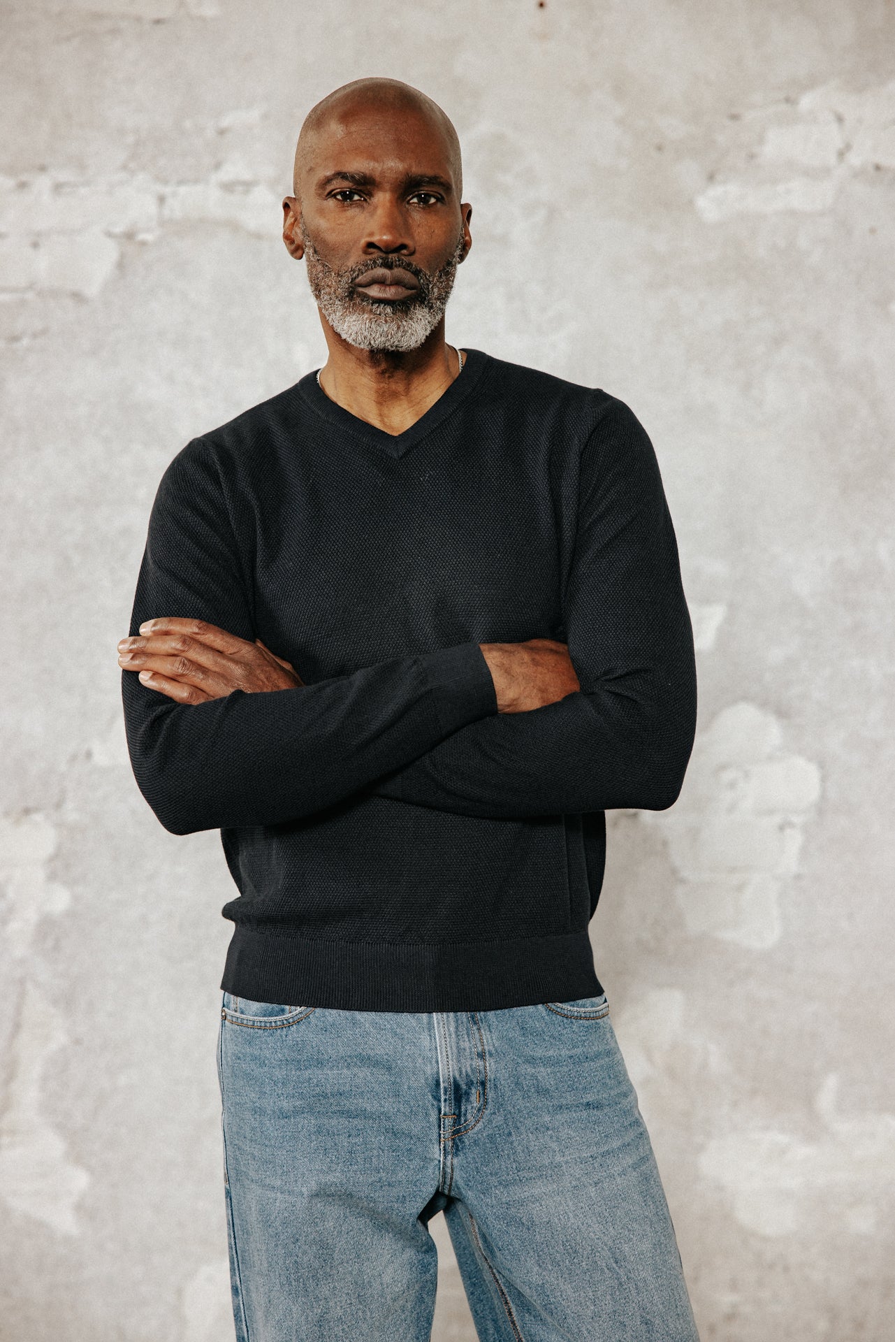 

Gerader Schnitt Pullover Herren Edgar Pima sky captain | Freeman T. Porter