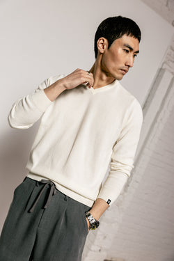 

Pullover mit geradem Schnitt Herren Edgar Pima egret | Freeman T. Porter