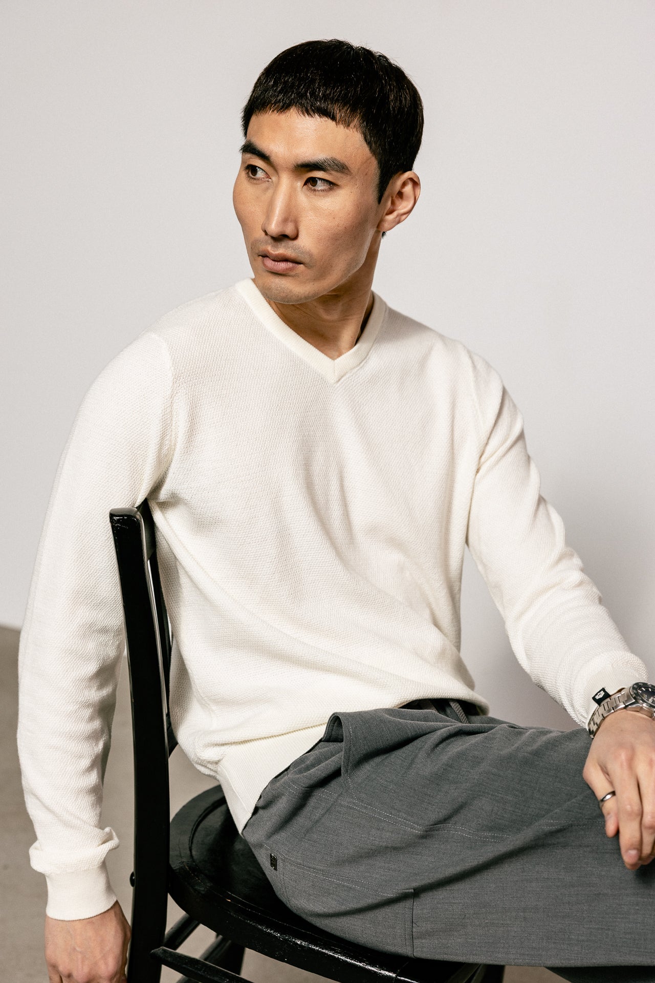 

Pull coupe droite Homme Edgar Pima egret | Freeman T. Porter