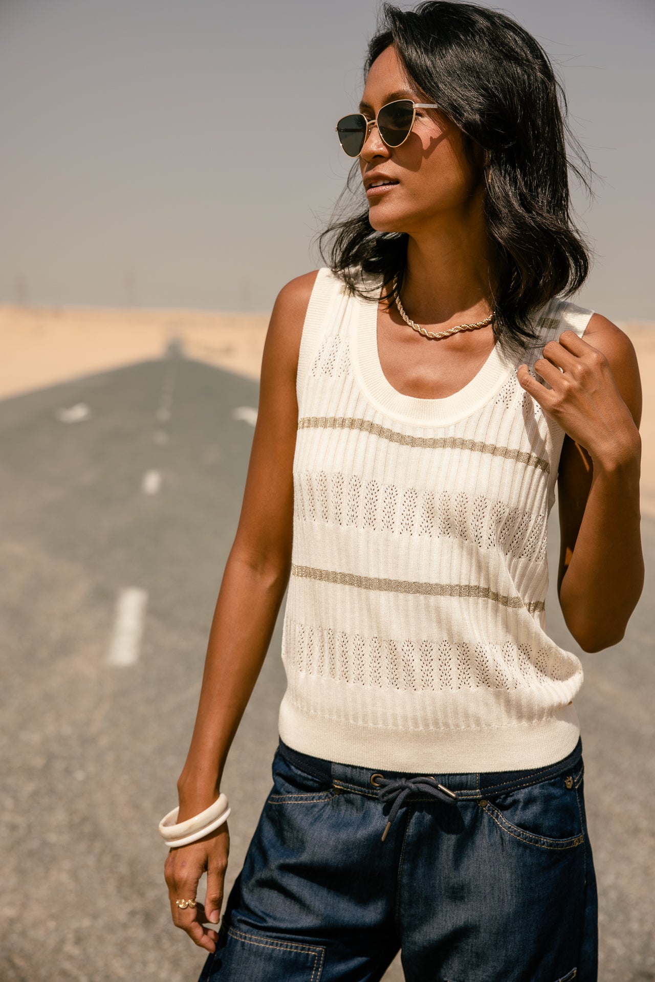   
            

Strick-Top Damen Dulcia Fancy Rib pearled ivory | Freeman T. Porter
          