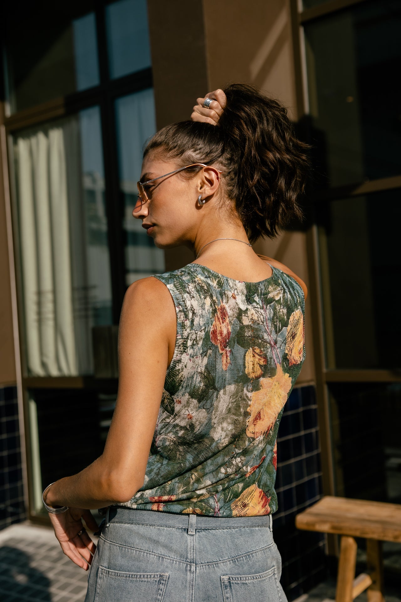 

Gestricktes Tanktop Damen Dulcia Flowers green | Freeman T. Porter