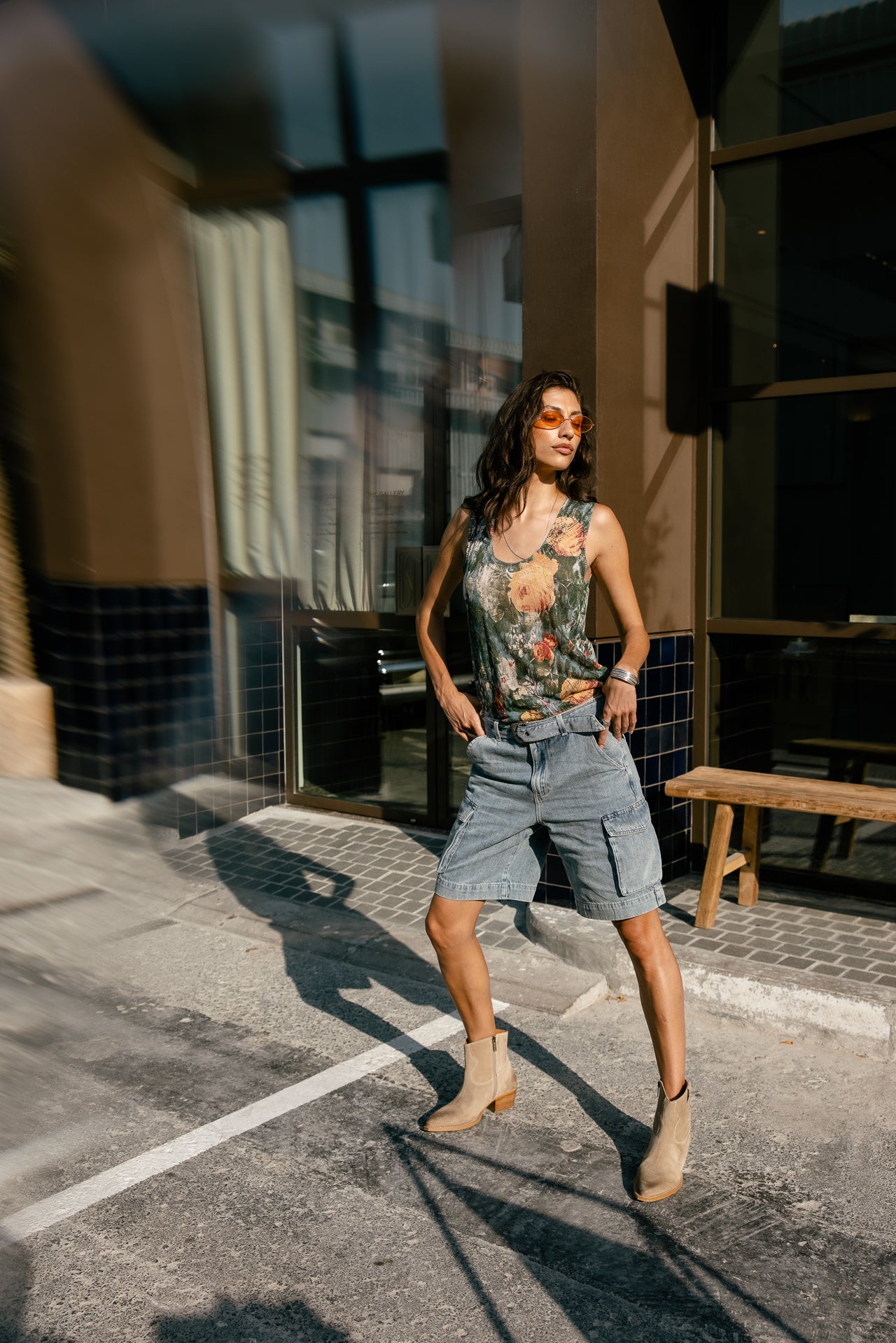 

Gestricktes Tanktop Damen Dulcia Flowers green | Freeman T. Porter