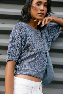 

Pullover aus durchbrochenem Strick Damen Peronelle Chine electric blue | Freeman T. Porter