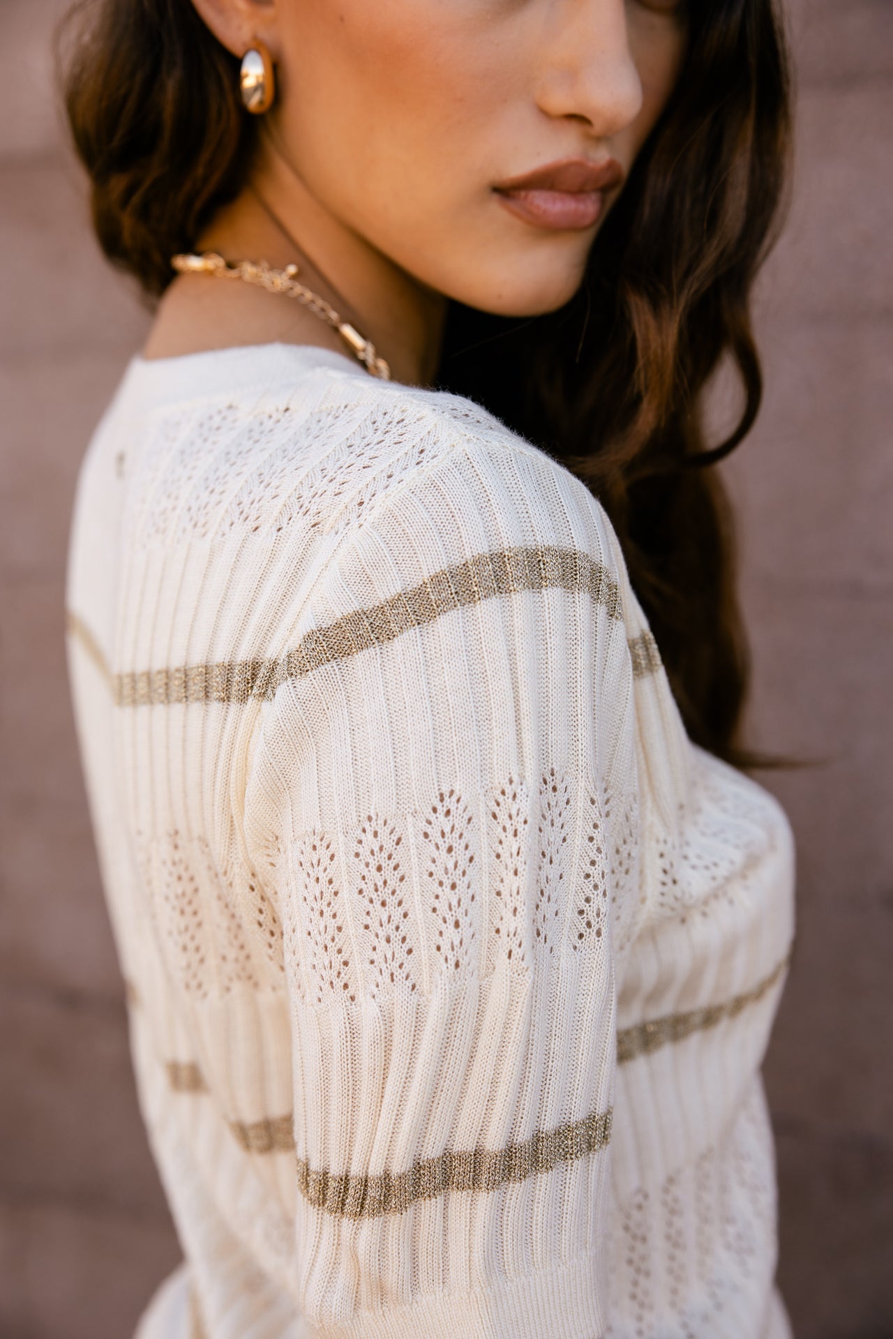 

Pull manches courtes Femme Polane Fancy Rib pearled ivory | Freeman T. Porter