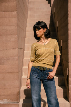 

Pull manches courtes Femme Polane Fancy Rib bronze | Freeman T. Porter