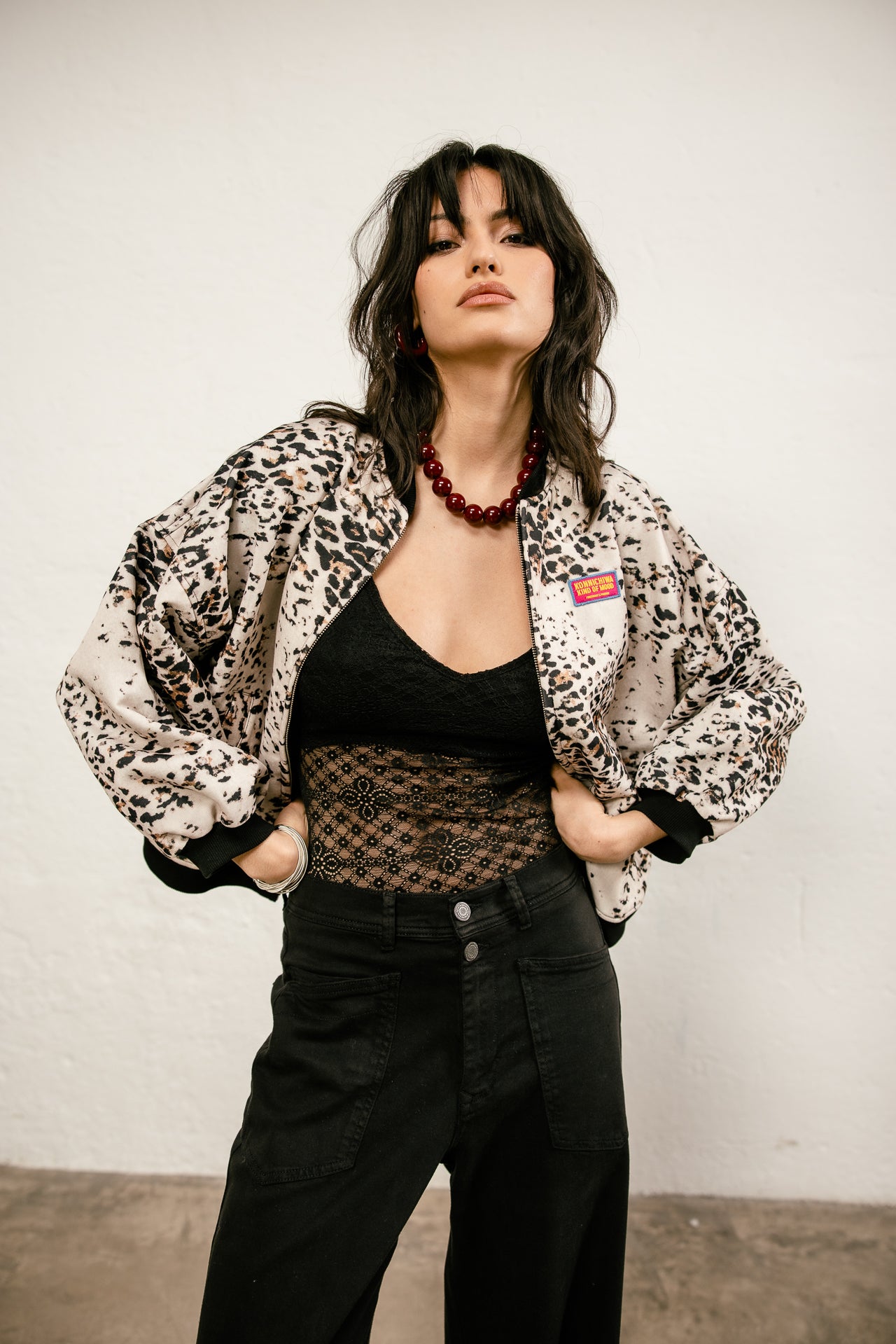 

Veste zippée imprimée Femme Vega Leo Bleached off white | Freeman T. Porter