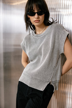 

Pull sans manche zippé Femme Phancy Summer grey | Freeman T. Porter