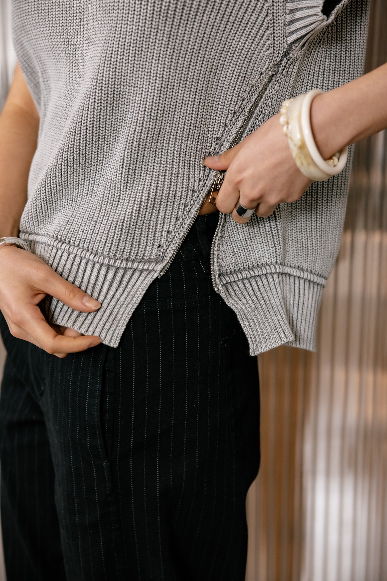 

Pull sans manche zippé Femme Phancy Summer grey | Freeman T. Porter