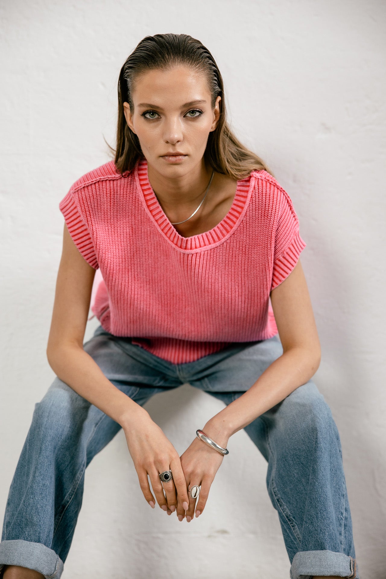 

Pull sans manche zippé Femme Phancy Summer hibiscus | Freeman T. Porter