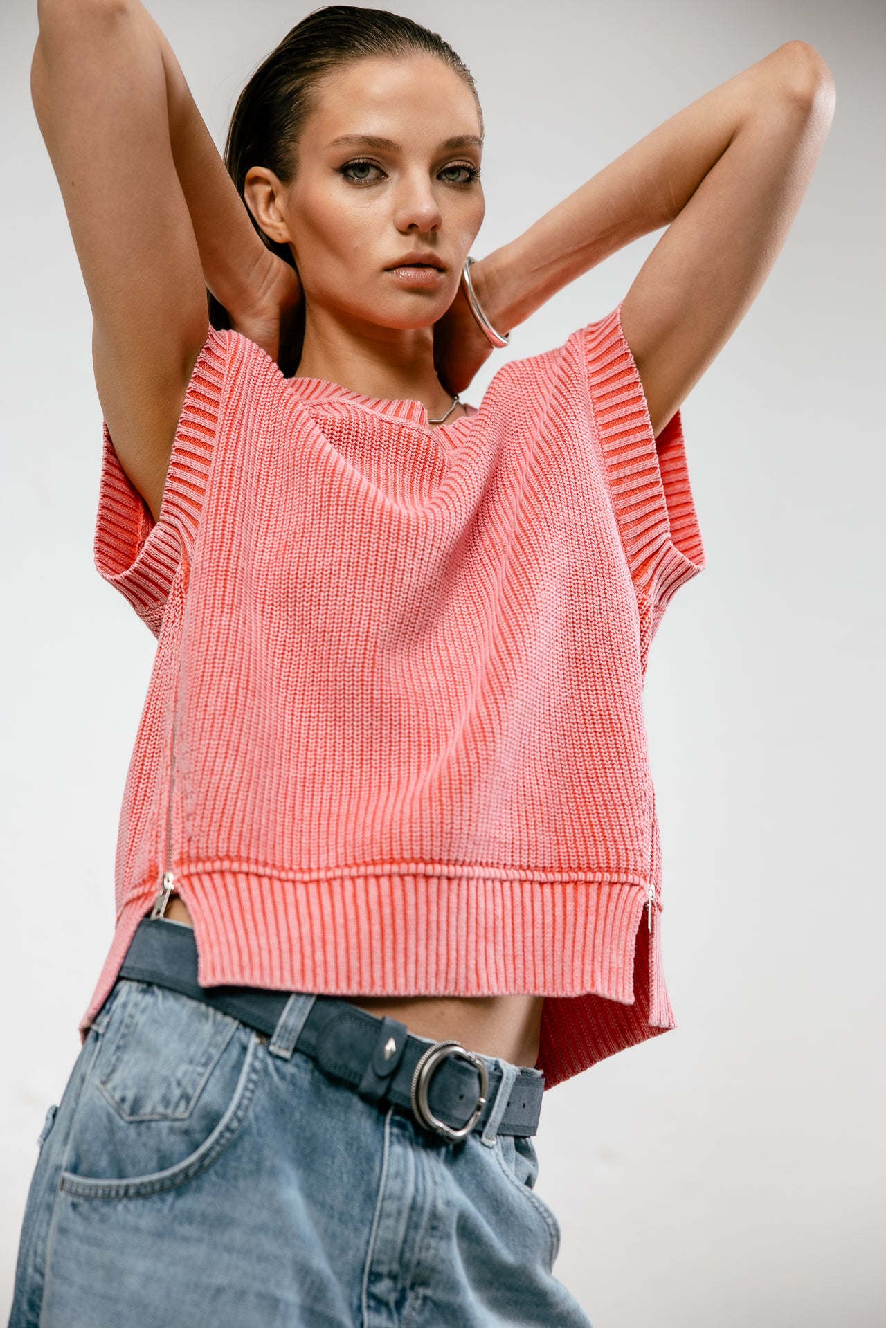 

Pull sans manche zippé Femme Phancy Summer hibiscus | Freeman T. Porter