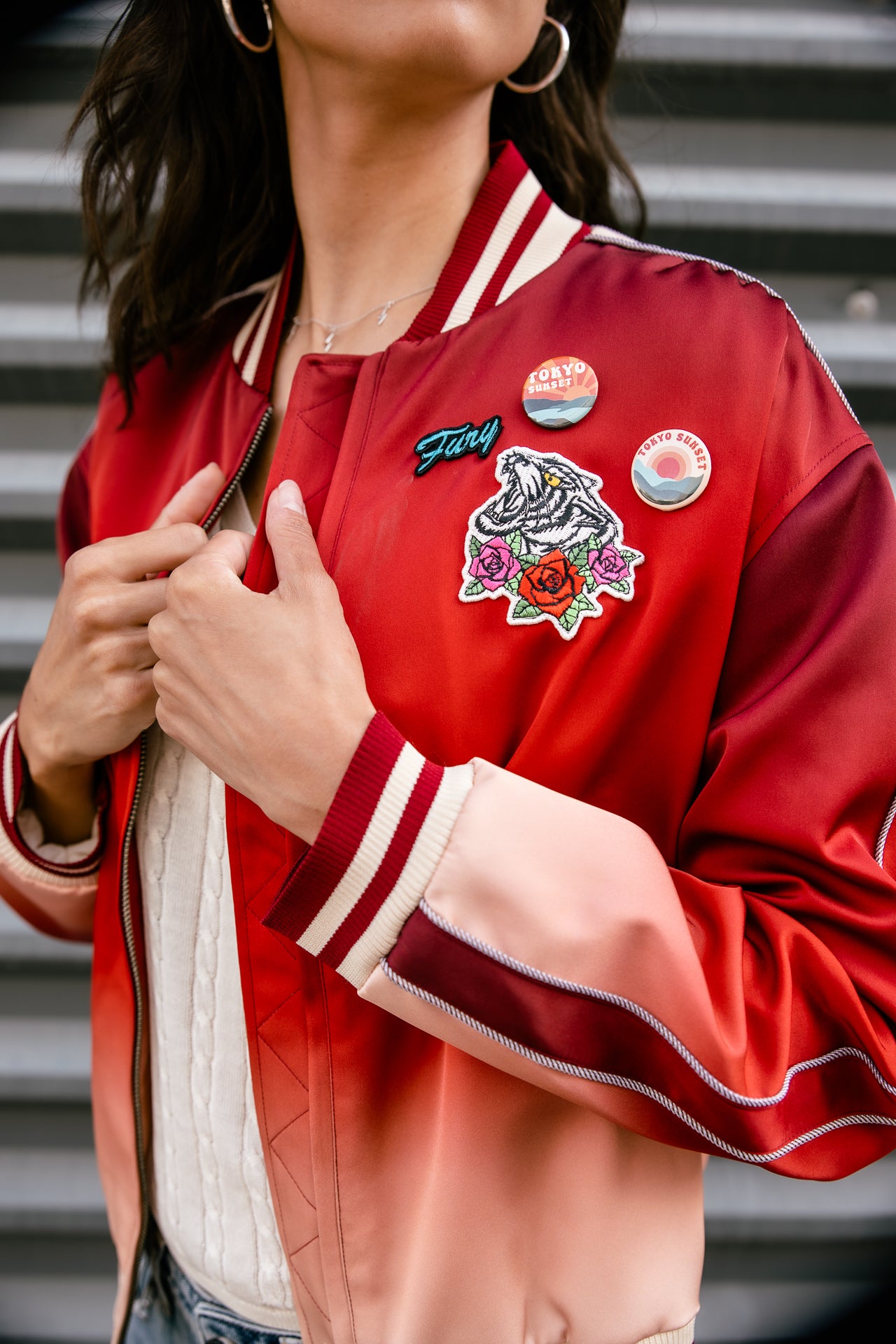 
              

Veste teddy satinée Femme Troopie Dip Dye scarlet red | Freeman T. Porter
            