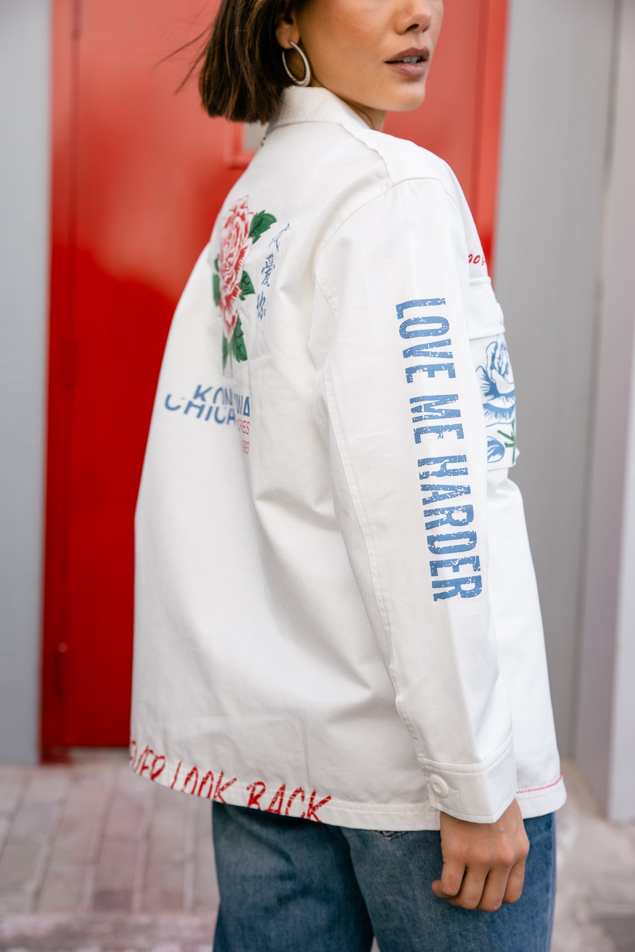 

Patchwork overshirt Women Venty Roses white | Freeman T. Porter