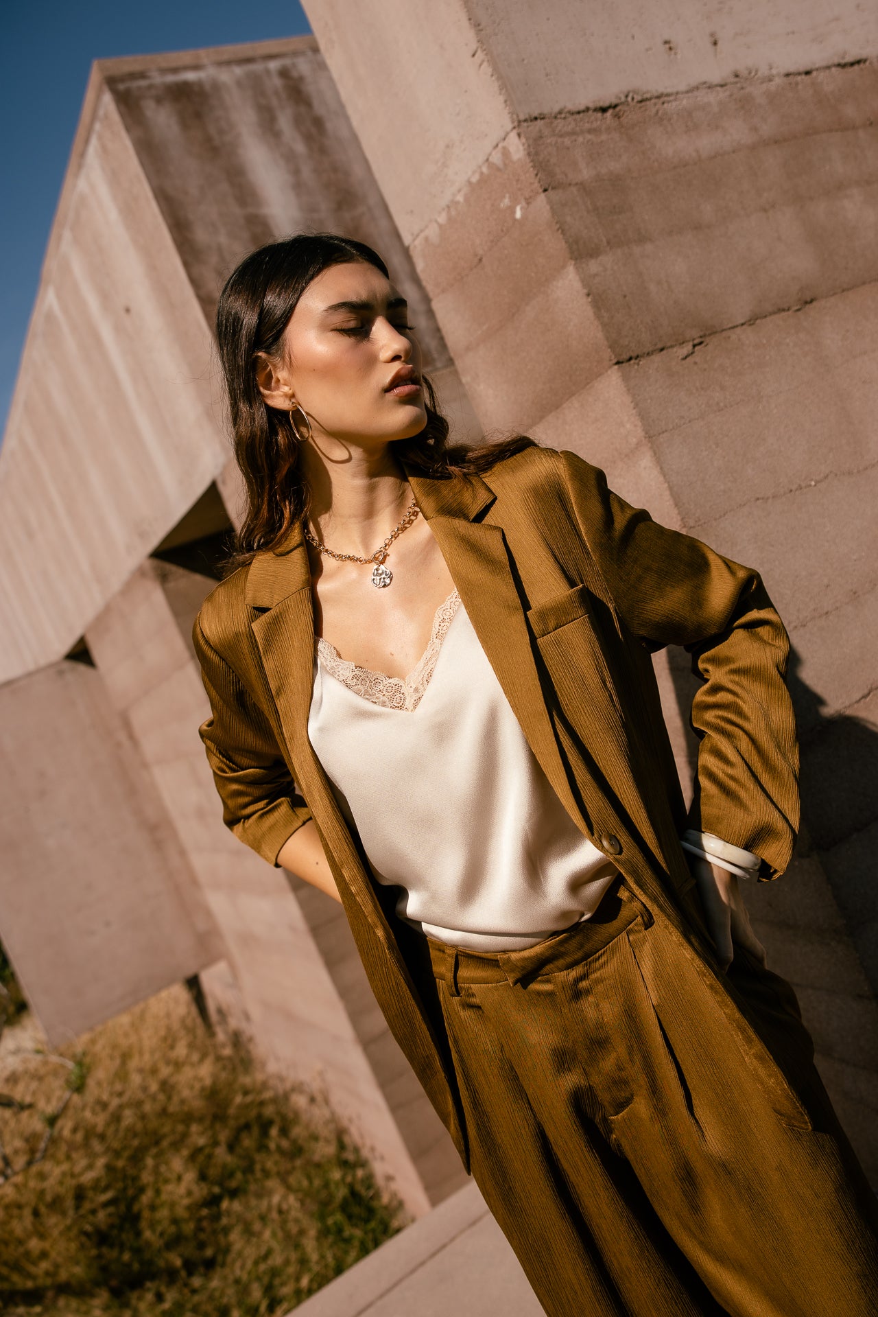 

Blazer large Femme Maria Creased bistre | Freeman T. Porter