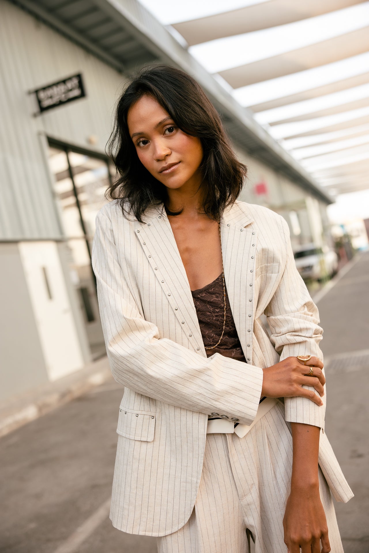 

Oversize-Blazer Damen Maria Lovina pearled ivory | Freeman T. Porter