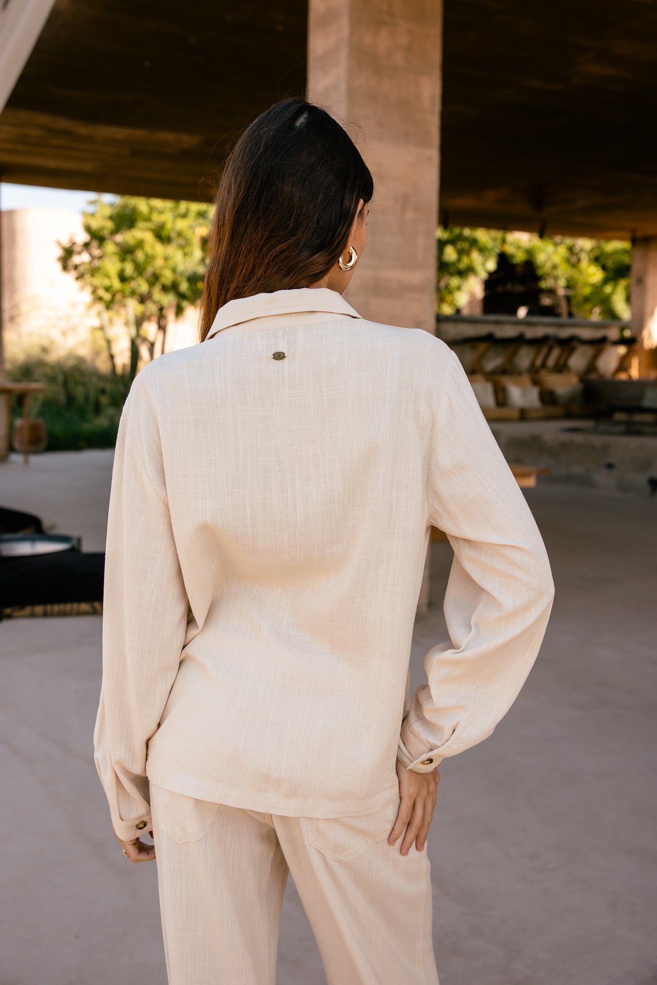 

Gerade geschnittener Blazer Damen Cleo Plain Lin macadamia | Freeman T. Porter