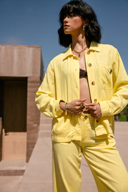 

Americana recta Mujer Cleo Plain Linen limelight | Freeman T. Porter
