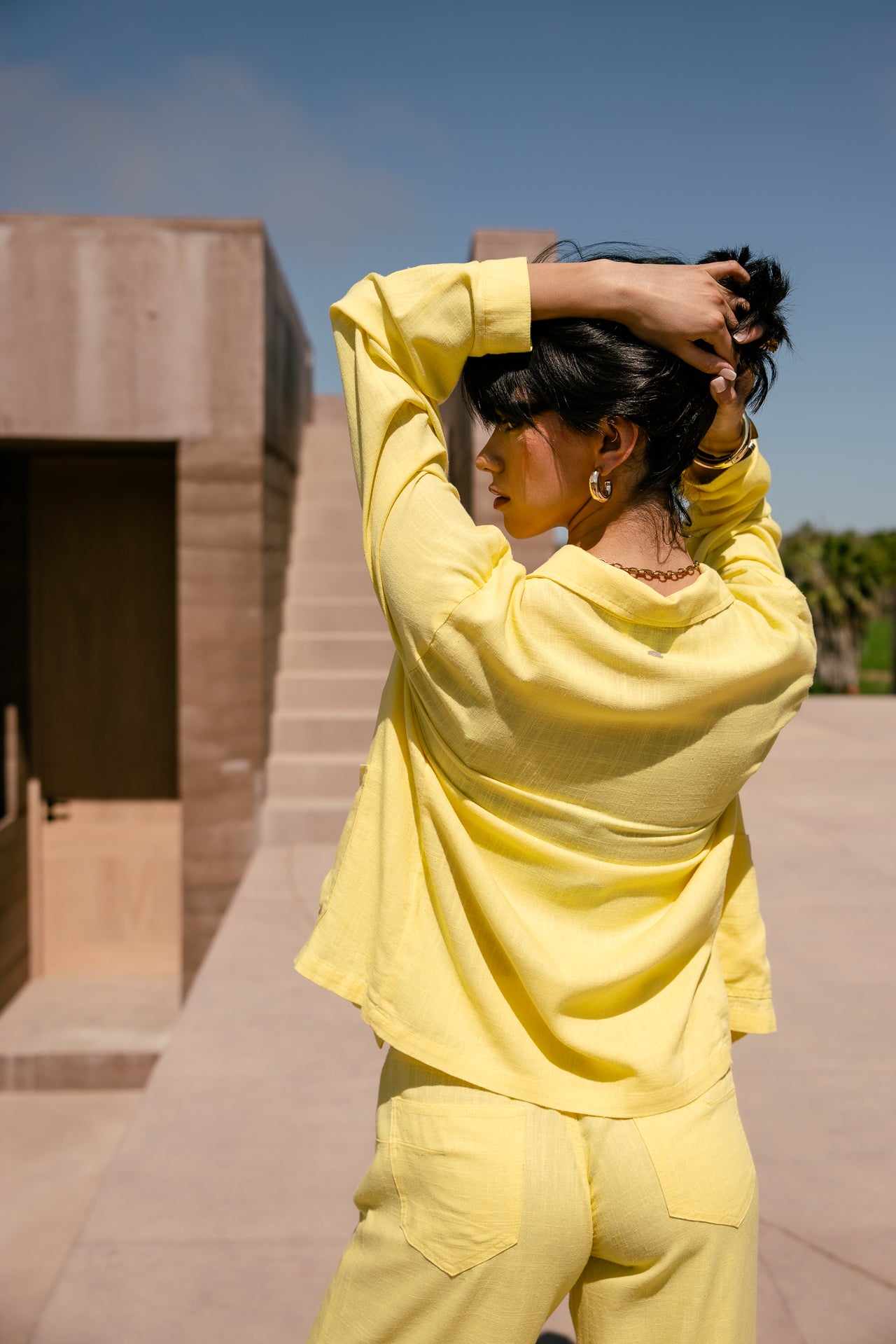 

Gerade geschnittene Jacke Damen Cleo Plain Lin limelight | Freeman T. Porter