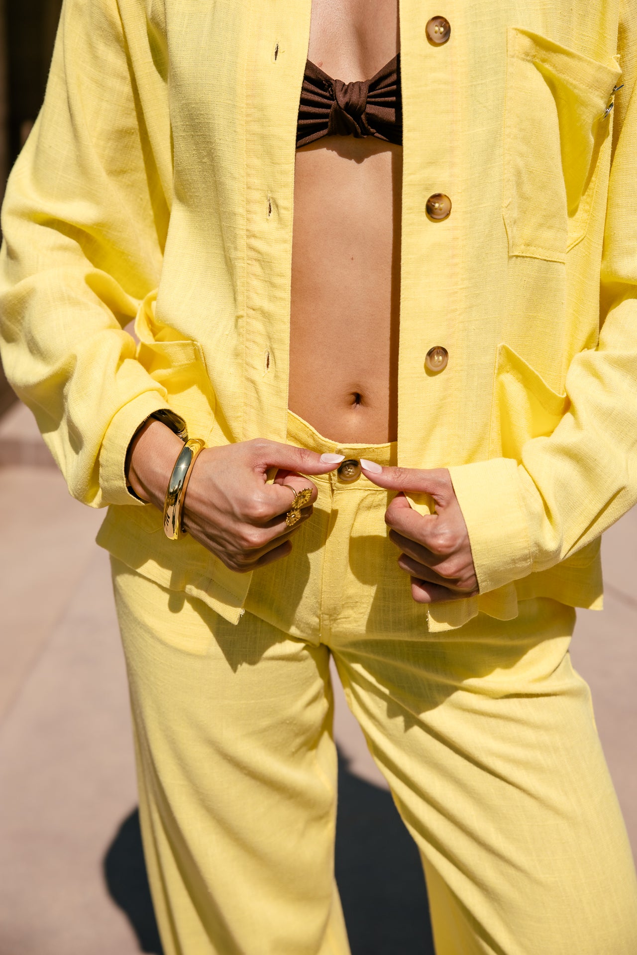 

Gerade geschnittene Jacke Damen Cleo Plain Lin limelight | Freeman T. Porter