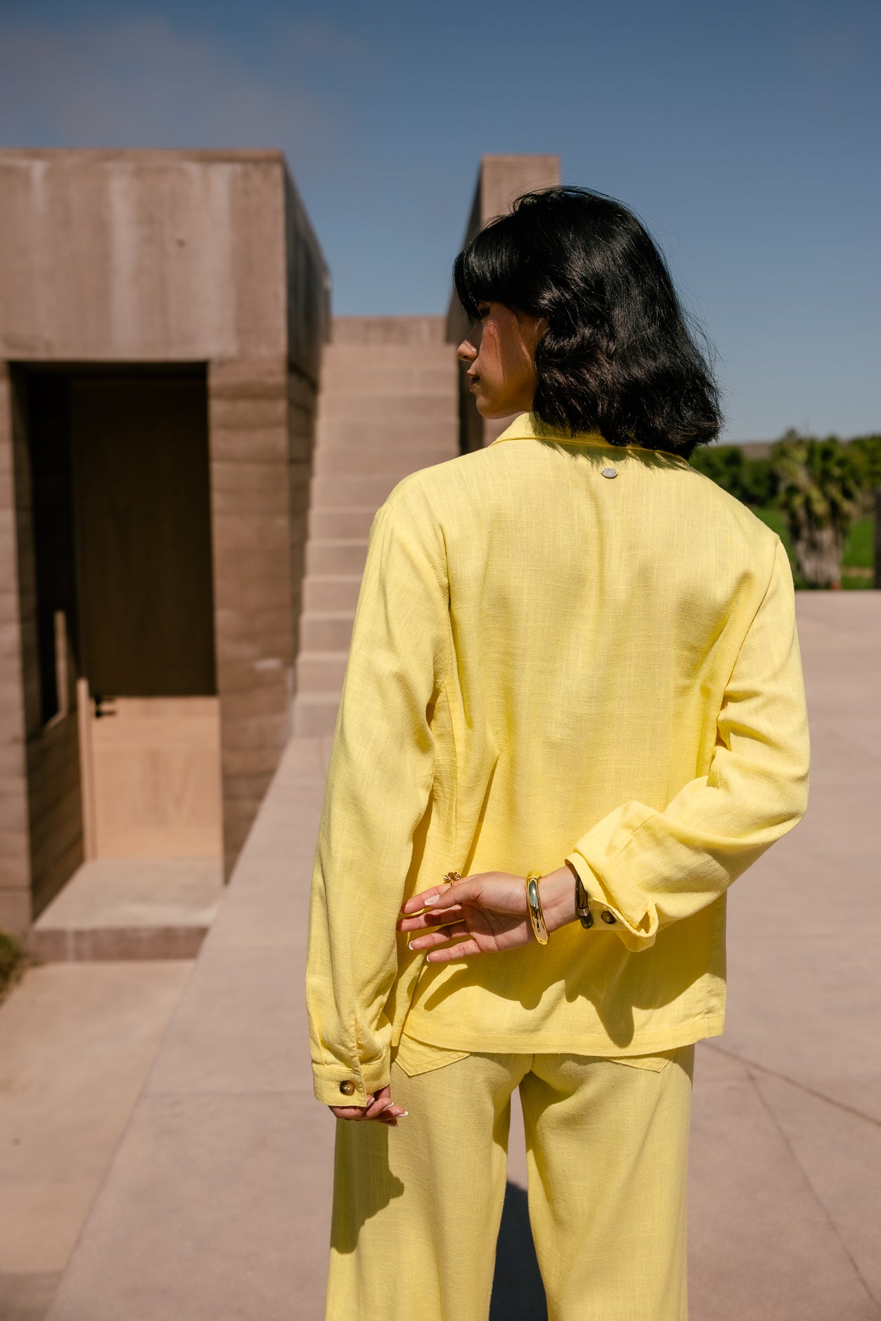 

Gerade geschnittene Jacke Damen Cleo Plain Lin limelight | Freeman T. Porter