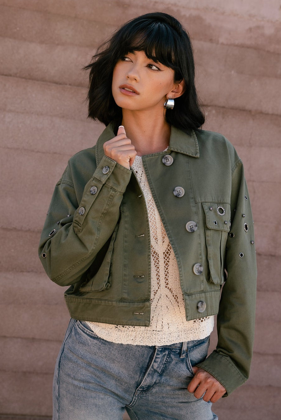   
            

Short jacket with eyelets Women Vely Plain four leaf clover | Freeman T. Porter
          