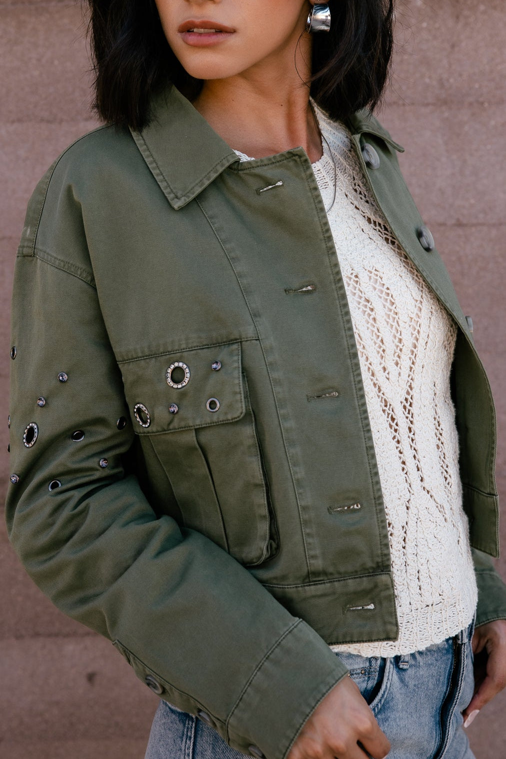 

Veste courte à oeillets Femme Vely Plain four leaf clover | Freeman T. Porter