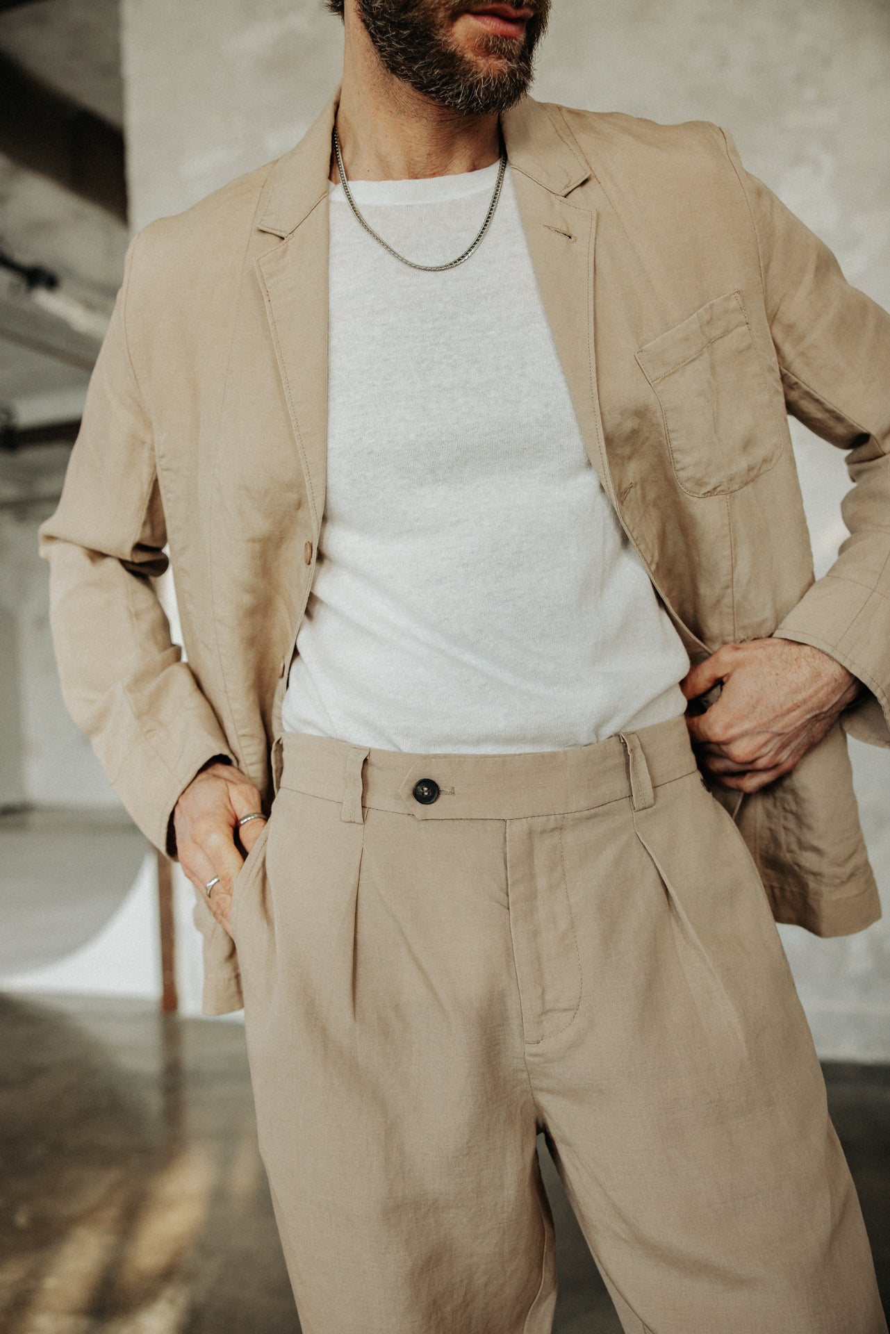 

Veste blazer utilitaire Homme Bank Somero beige | Freeman T. Porter