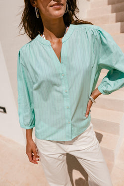 

Ausgestellte, durchbrochene Bluse Damen Challyne Nostalgia green | Freeman T. Porter