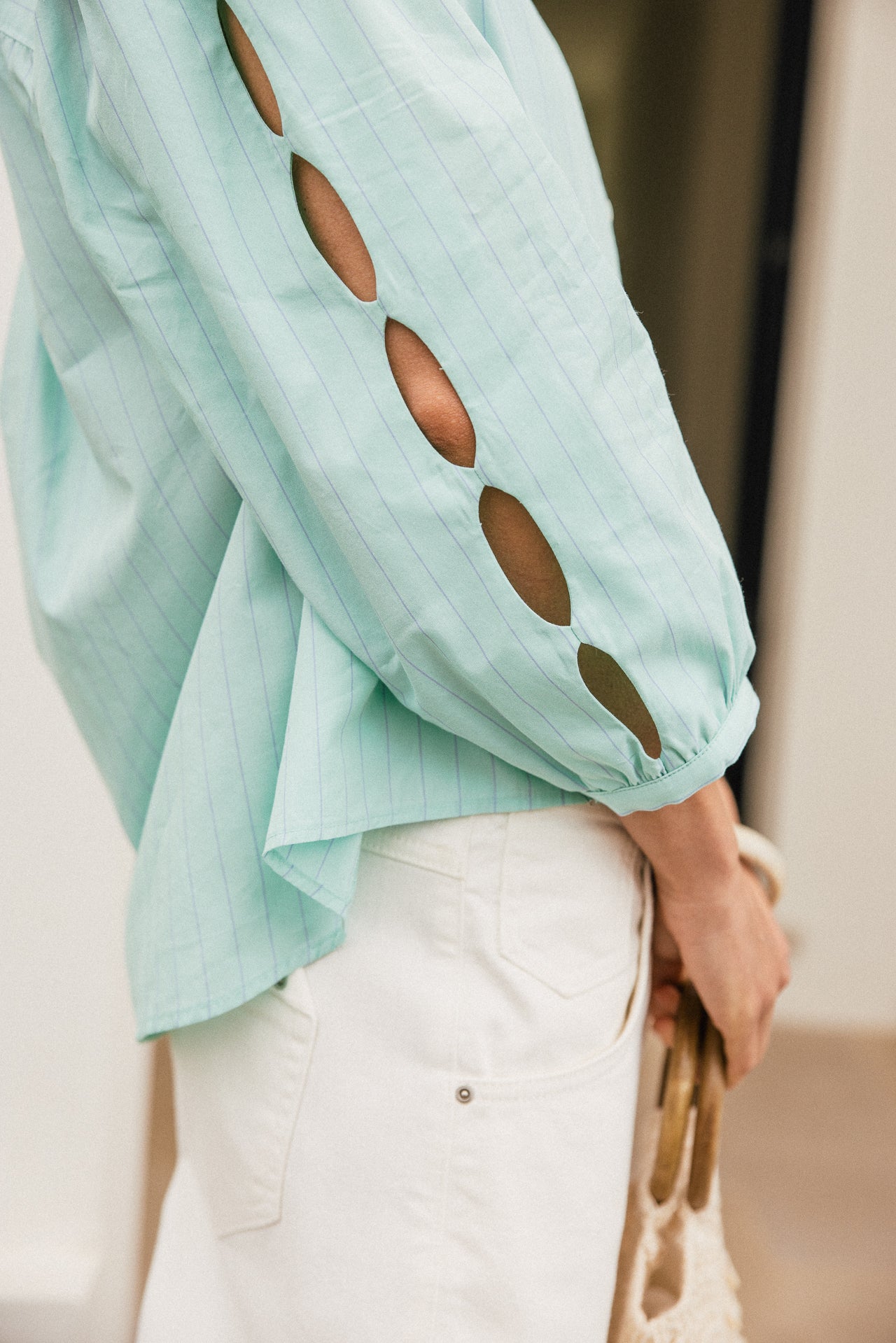 
              

Blouse évasée ajourée Femme Challyne Nostalgia green | Freeman T. Porter
            