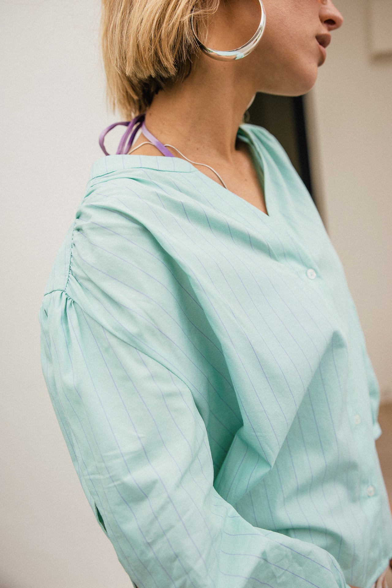 

Blouse évasée ajourée Femme Challyne Nostalgia green | Freeman T. Porter