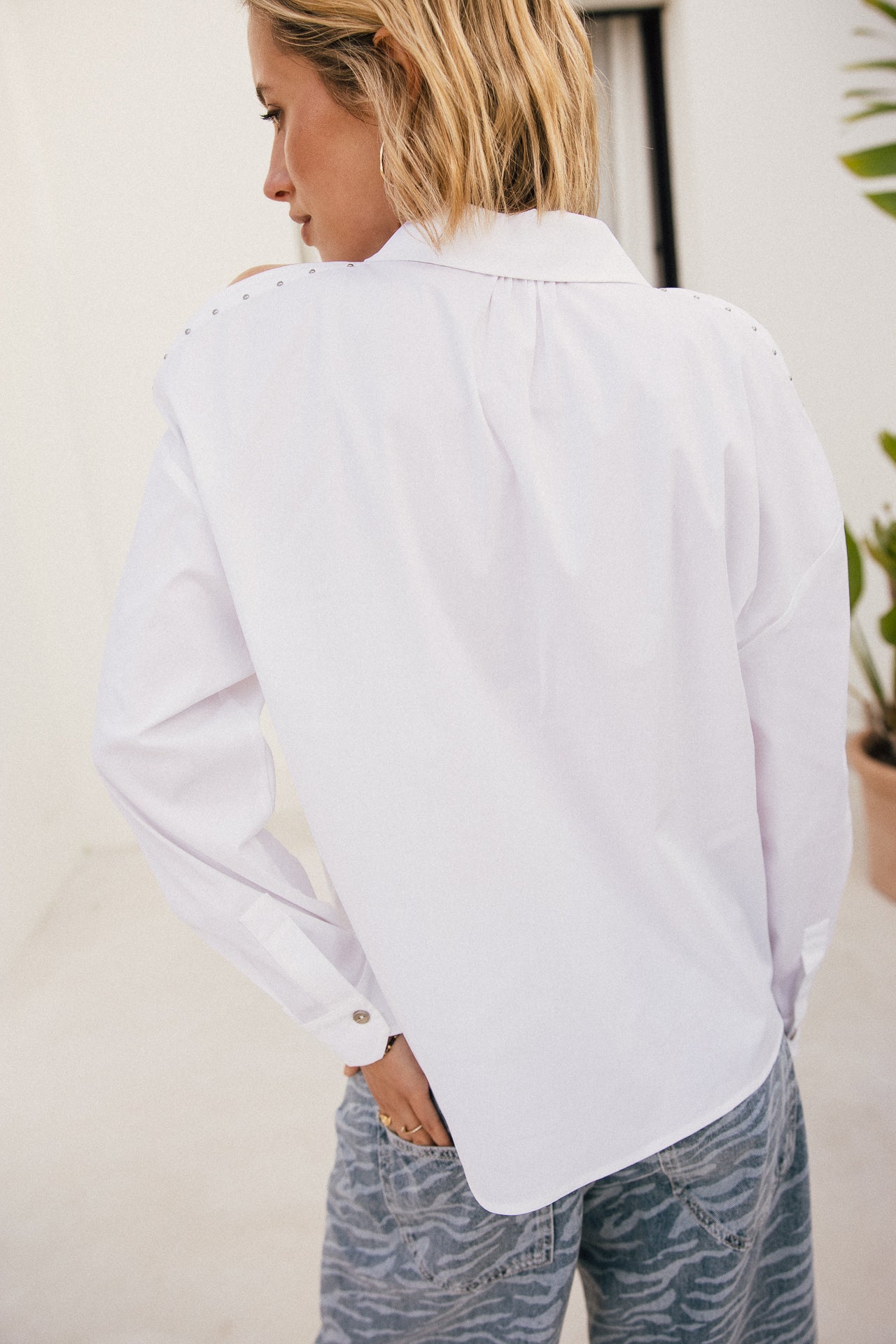 

Chemise aux épaules dénudées Femme Cruza Plain white | Freeman T. Porter