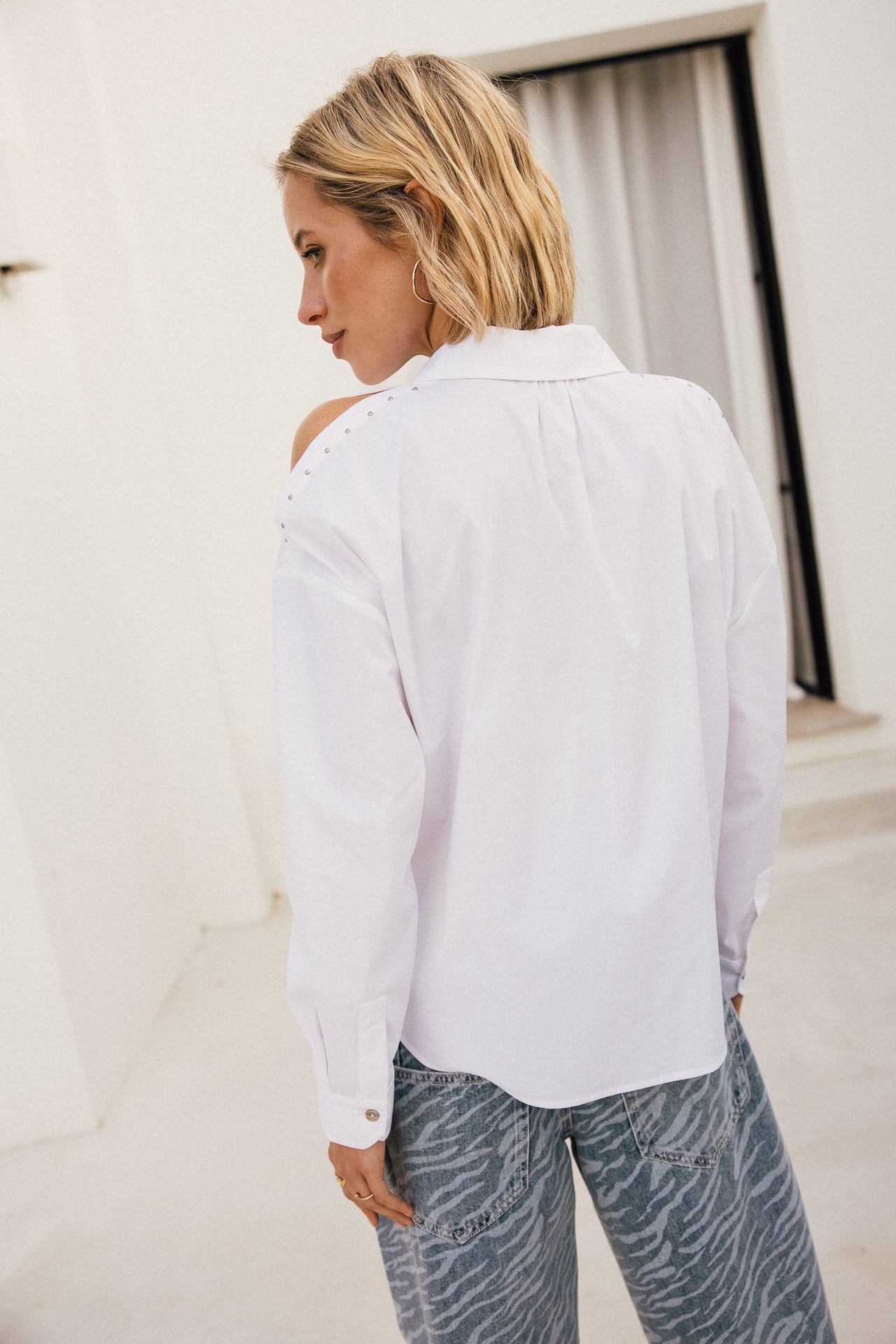 

Chemise aux épaules dénudées Femme Cruza Plain white | Freeman T. Porter