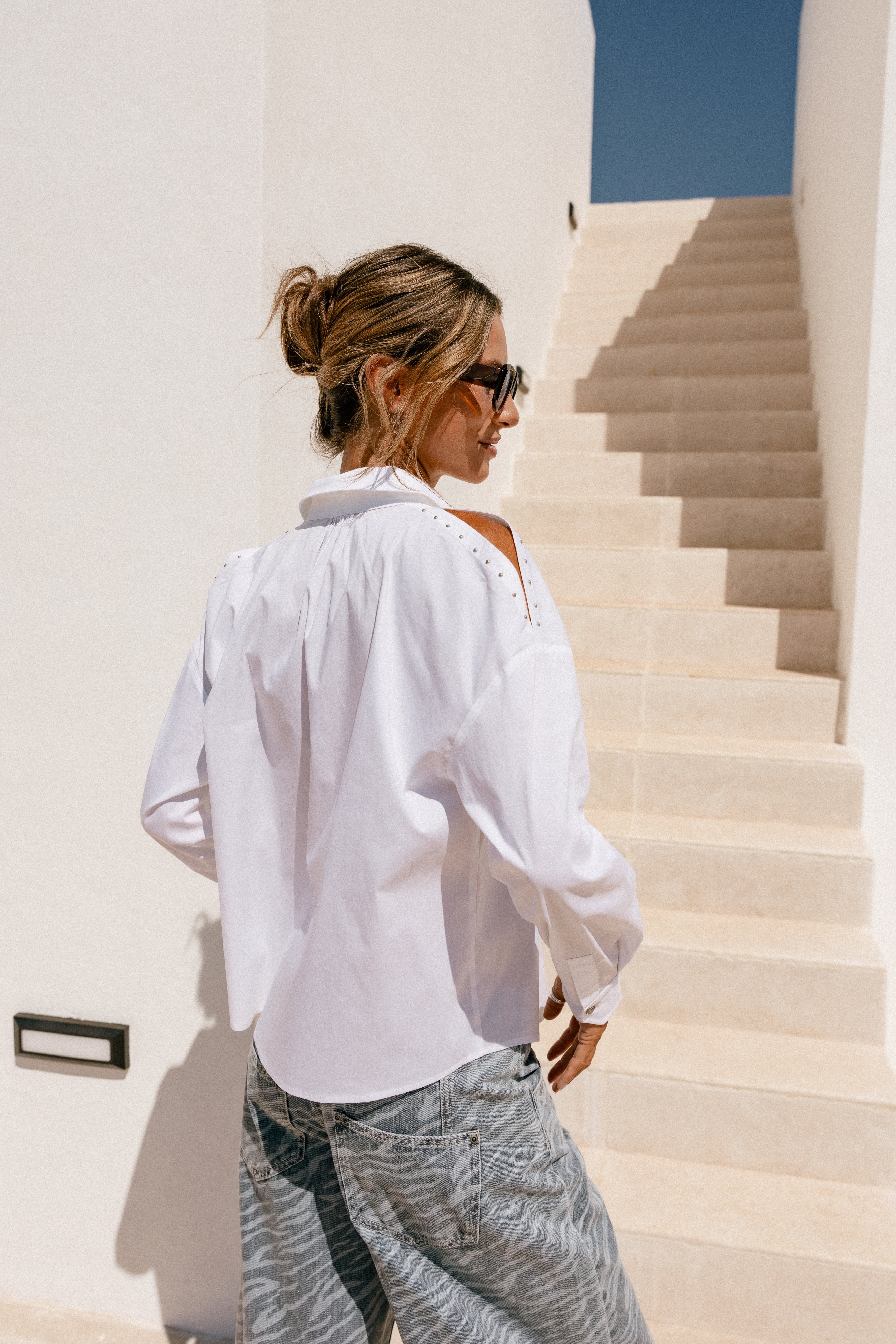 

Schulterfreies Hemd Damen Cruza Plain white | Freeman T. Porter